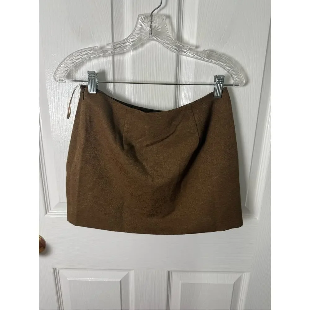 Reformation Chloe Mini Skirt in Chestnut Brown 2 - Picture 4 of 6